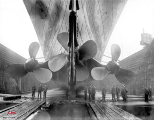 the Titanic's propellers while it was under construction